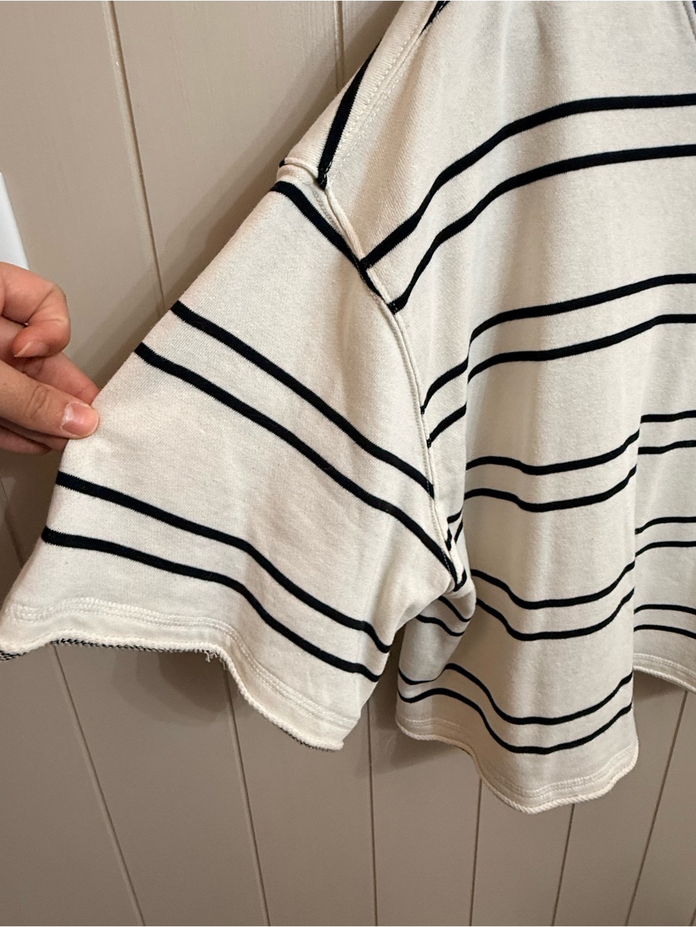 wild fable White and Black Striped Cropped with Royal Blue Collar - Picture 4 of 7